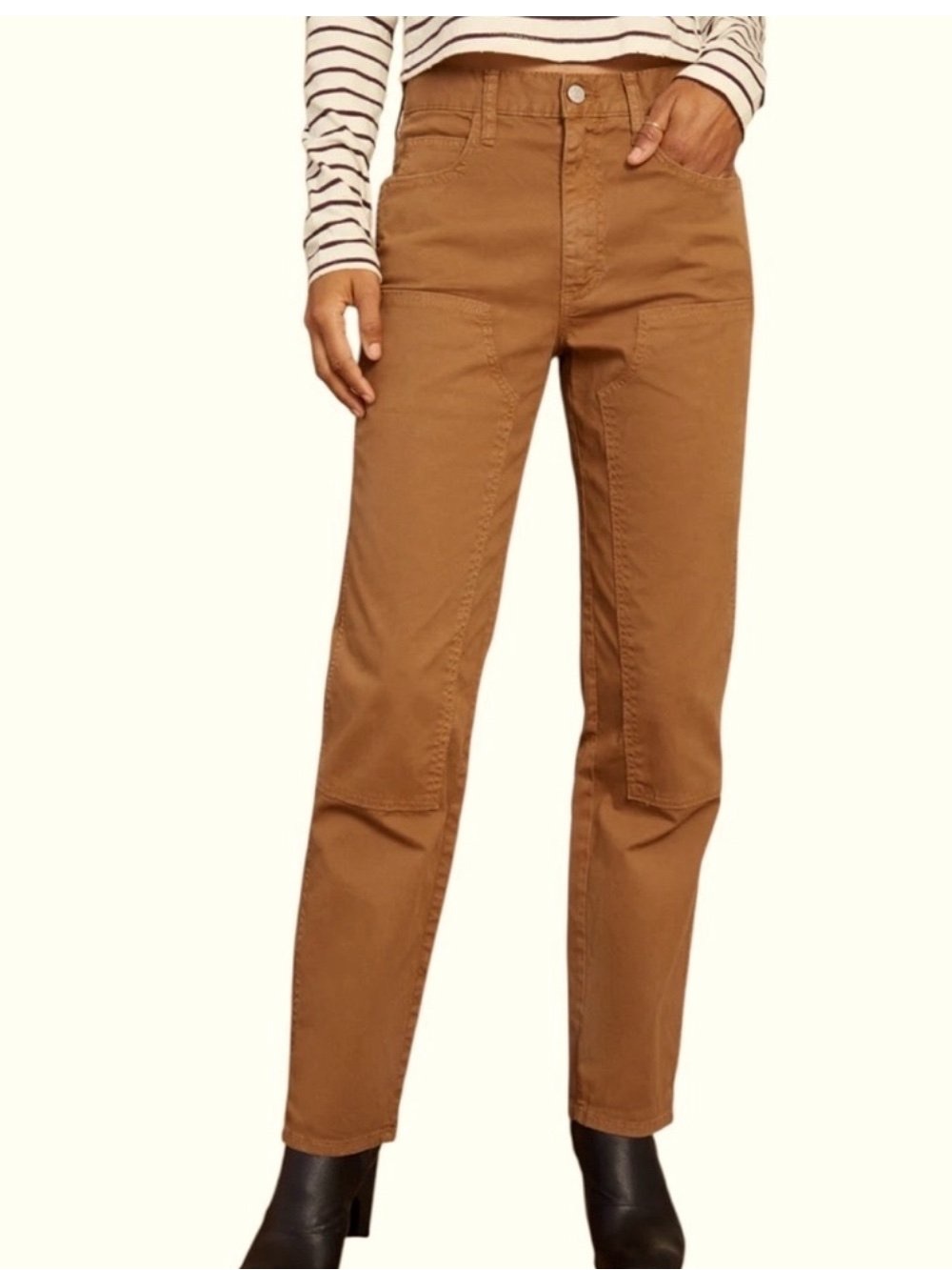 NWT - AMO Women's 29 Welding Pant High Rise Straight Leg Sepia Utility Carpenter